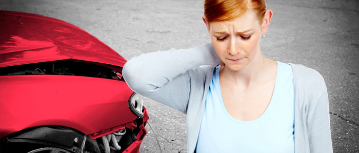 woman with whiplash injury